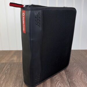 Franklin Covey Black Nylon Zipper 7-Ring Planner Organizer 10" X 8" with Tabs